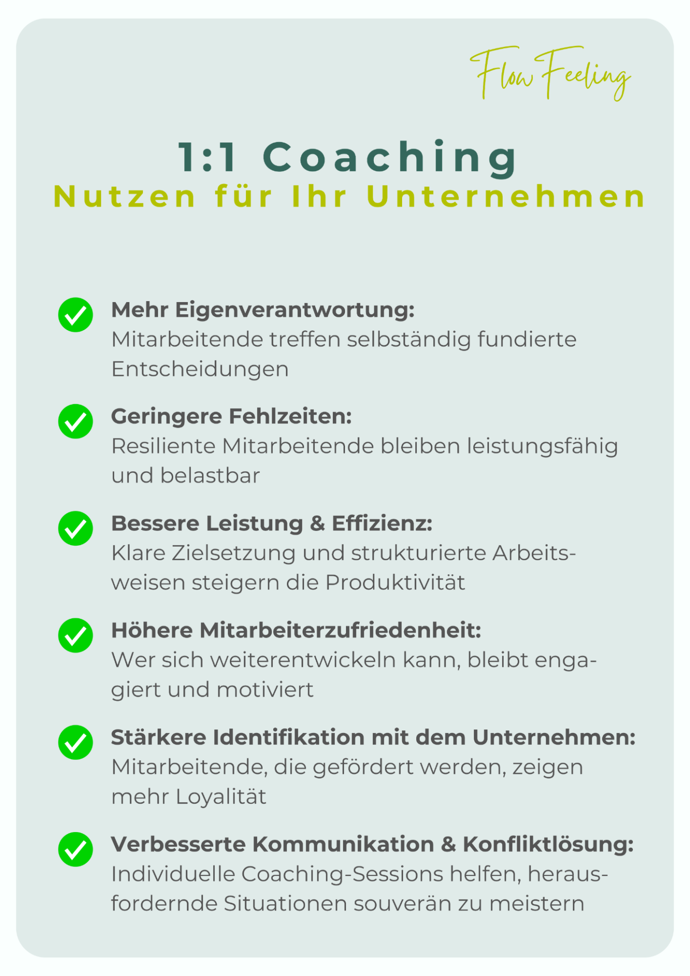 FlowFeeling - 1:1 Coaching - Nutzen