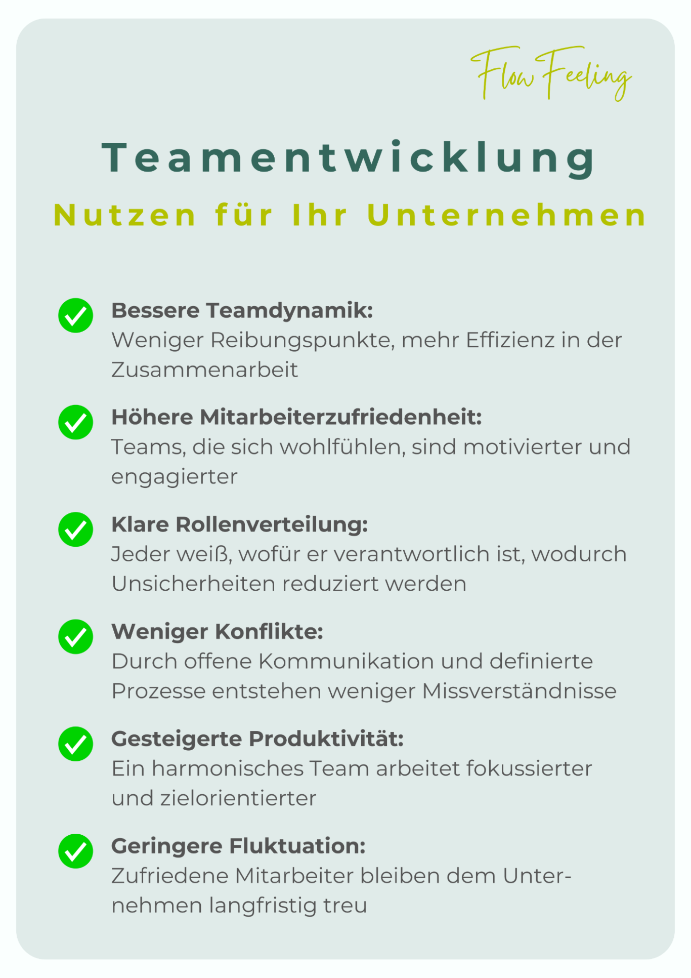 FlowFeeling - Teamentwicklung - Nutzen